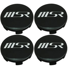 Set of 4 MSR Gloss Black Wheel Rim Center Caps 3217-02