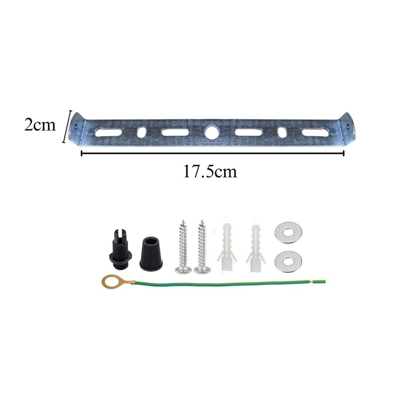LEDSone LEDSone Ceiling Rose with Bracket and Accessories, Iron, Silver,