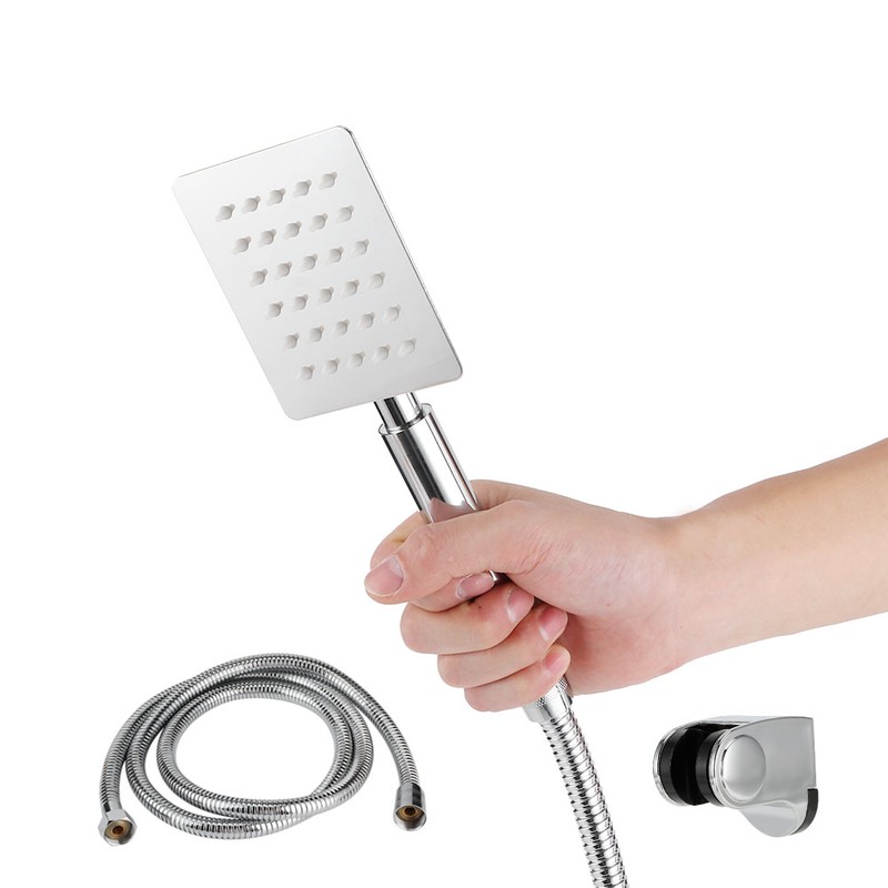 G1/2in Thread Handheld Shower Head High Pressure Square Shower Sprayer