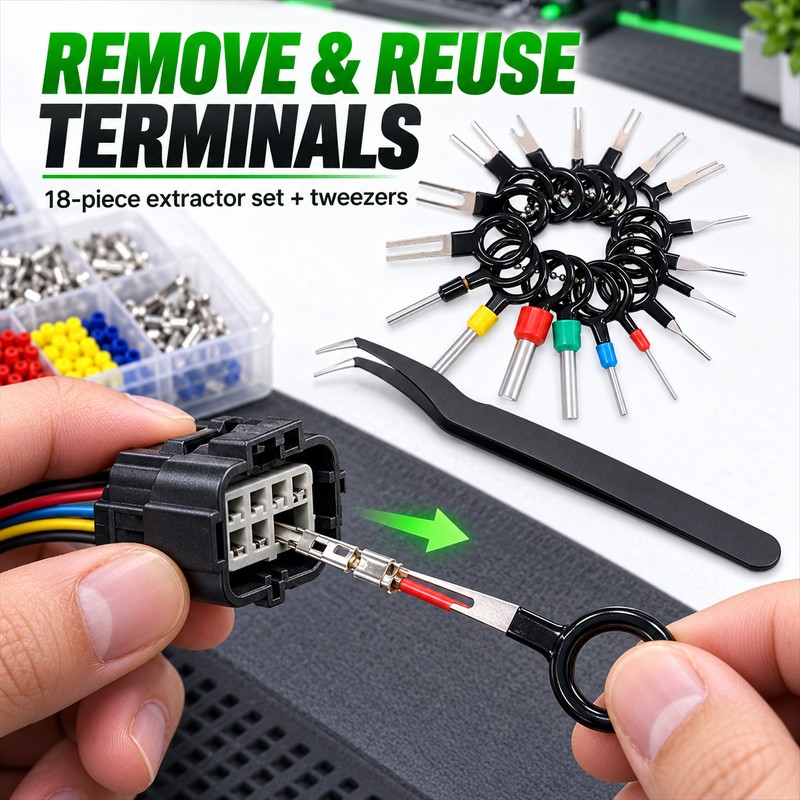 755-Piece Automotive Electrical Terminal Pin Kit, 21 Types with Waterproof