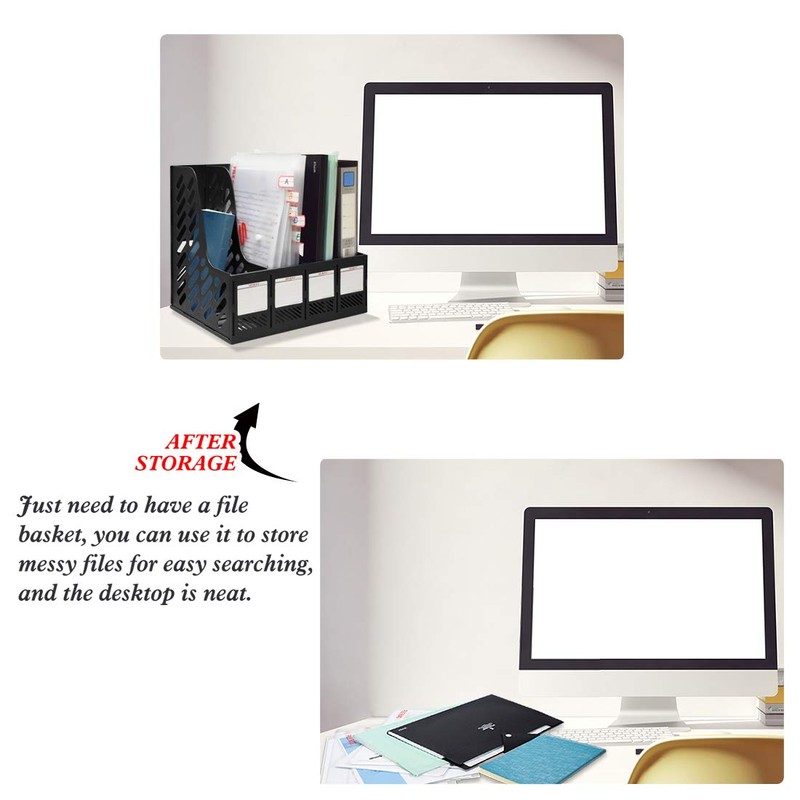 Marte Vanci 4 Sections Sturdy Plastic Magazine Holder Frames File