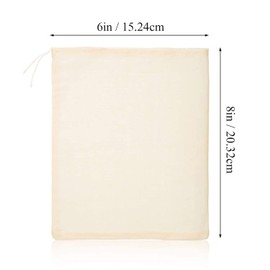 24 Pieces Spice Bags for Cooking Cheesecloth Bags for Straining Reusable Empty Tea Bags Drawstring Soup Bags Muslin Bags (6 x 8 Inch)