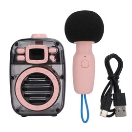 Mini Karaoke Machine for Kids Adults DSP Intelligent Chip Voice Changer Portable Bluetooth Speaker with Microphone Sound Card for Camping Party