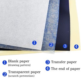 Tattoo Transfer Paper - Yesallwas 15 Sheets 4 Layers 8.5" X 11" Tattoo Stencil Paper Stencil Transfer Paper for Tattooing Copy Carbon Tracing Paper Tattoo Supply Accessories