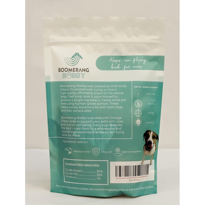 Boomerang Bobby Wild Caught Salmon Freeze Dried Pet Treats