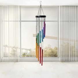 Zingtsing Wind Chimes Vivid Tone Wind Bell for Love & Memories Hanging Decoration Indoor & Outdoor Handcraft Hanging Bell Chimes for Home Garden Patio Office (Rainbow)