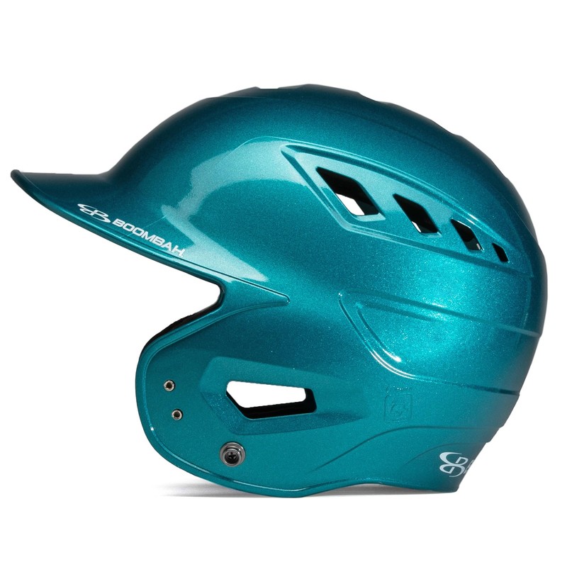 Boombah DEFCON Metallic Gloss Solid Batting Helmet NOSCAE Teal -