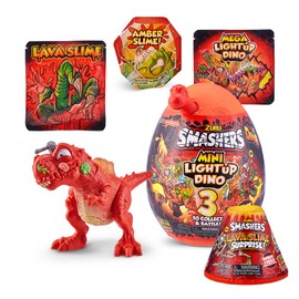 Smashers ZURU - Paquete Combinado de Mini Dinosaurio Iluminado T-Rex con Limo de Lava Sorpresa Serie 4, Exclusivo Juguete de Dinosaurio tiranosaurio para niños y niños