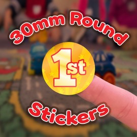 Stone Melon School Reward Stickers 144 Sports Day 1st 2nd 3rd Place Stickers 30mm Round Awards Nursery Teachers Parents Children Kids