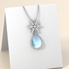MUUYON Moonstone Snowflake Necklace 925 Sterling Silver Snowflake Pendant Christmas