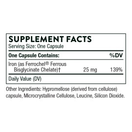 Thorne Research Suplemento de Bisglicinato De Hierro 60 Cápsulas Vegetarianas