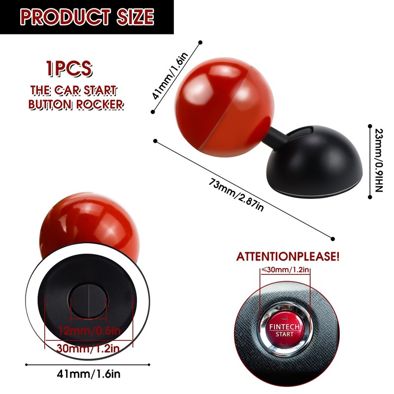 Jeinbuil Start Stop Button Cover, Start Button Car Cover Alloy