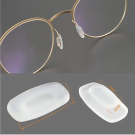 Eyeglass Nose Pads 4 Pair of Replacement Square Premium Grade Soft Silicone - Rectangle Shaped Slide/Push-in Nose Pads