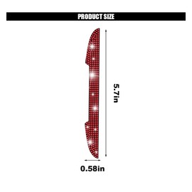 4PCS Bling Car Door Handle Scratch Protector, Crystal Rhinestone Sticker Car Door Edge Guard, Side Rearview Mirror Anti-Collision Strip, Exterior Accessories for Women Men (Red)