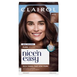 Clairol Nice'n Easy Pure Brunettes Permanent Hair Dye, 4PB Deep Mocha Brown Hair Color, Pack of 1