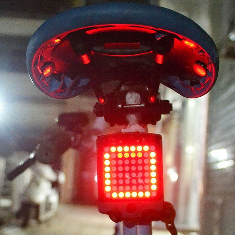 Bicycle Tail Laser Lamp Intelligent Sensing Turn Brake Warning USB