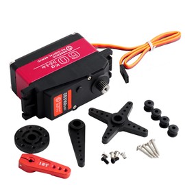 Wishiot DS5160SSG 60kg Servo Motor 180 Degree RC Car Digital Servo Large Torque High Speed Waterproof Servo Metal Gear with 18T Aluminum Servo Arm for Crawler Baja Cars Robotics DIY Projects