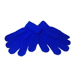 WESTEND CHOICE Kids Gloves Boys Girls Winter Warm Magic Gloves Children's Stretch Unisex School Knitted Gloves Age 3-7 (Royal blue)