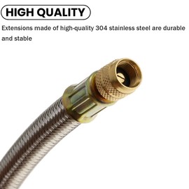 JNNJ Pack of 2 Double Tyre Valve Extension, Extension Tyre Valves Flexible Braided, Stainless Steel Valve Extension for Car, Flexible Car Valve Adapter