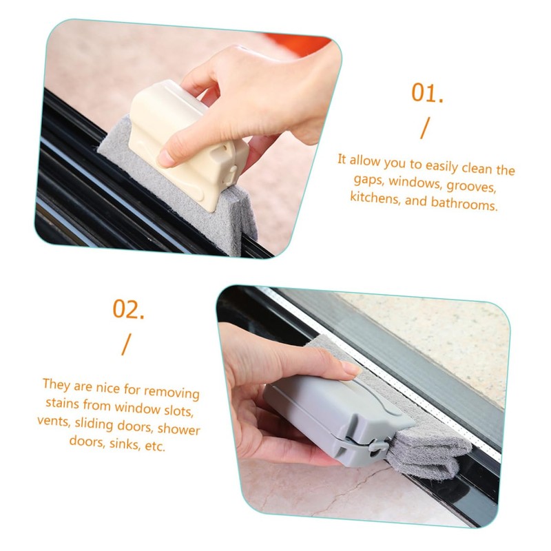 CHILDWEET Small Window Groove Cleaning Brush Set with Replacement Pads