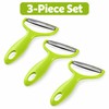 3-Piece Wide-Mouth Vegetable Grater Set with Stainless Steel Blades for