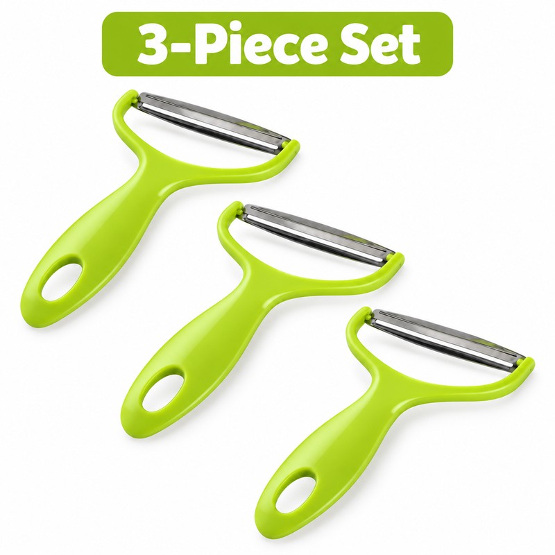 3-Piece Wide-Mouth Vegetable Grater Set with Stainless Steel Blades for