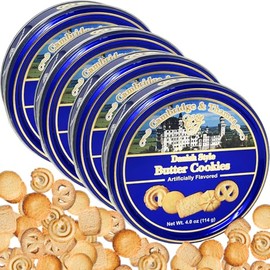 Danish Style Butter Cookies Assorted 4 Tins (4.0 Oz Each) Different Shapes Assortment Gift Pack | Gourmet Cookie Gifts