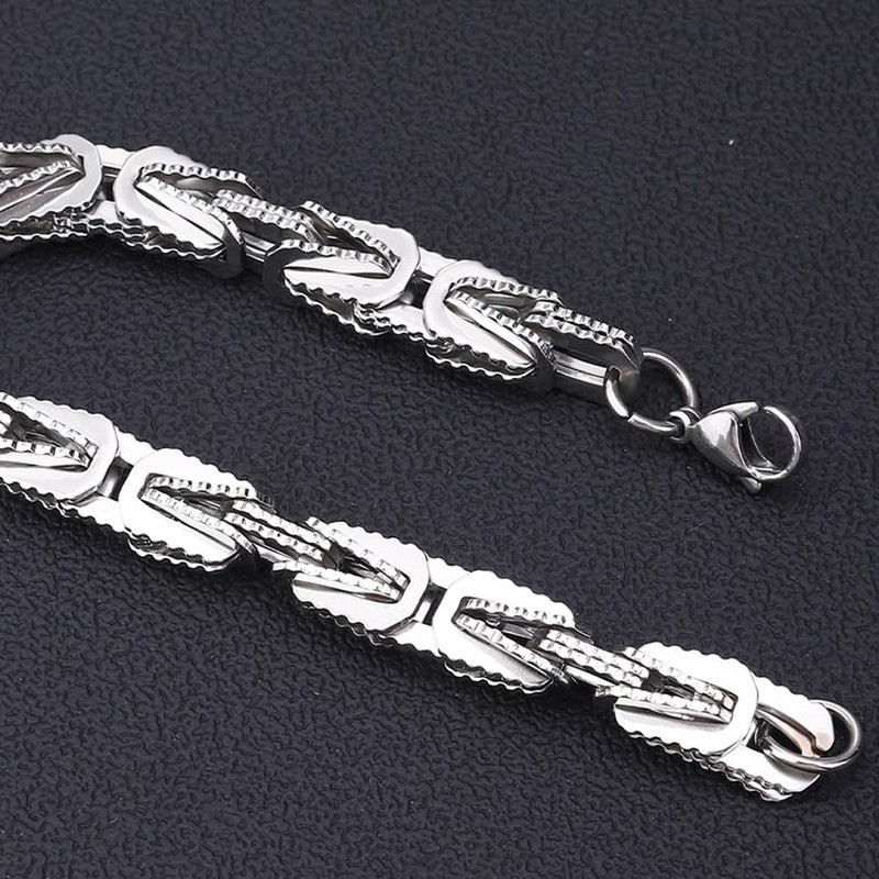 ULLMYYL Hip Hop Stainless Steel Cuban Link Chain Bracelet for