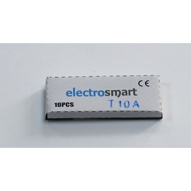 electrosmart Pack of 10 10A T10A 20mm x 5mm Glass Fuses 250v Slow Blow/Time Delay/Lag