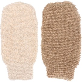 Guantes exfoliantes de yute FOMIYES – Dúo de 2 para baño profundo