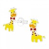 Sterling Silver Giraffe Animal Earrings