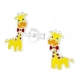 Sterling Silver Giraffe Animal Earrings