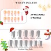 IMRAIN Christmas Press on Nails Long Coffin Fake Nails White
