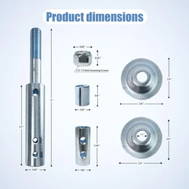 Neeki Bench Grinder Motor Shaft Extension for Polishing, 1/2" and 5/8" Motor Threaded Shaft Adapter, Fits 1/2" and 5/8" Center Hole Cloth Polishing Wheels and Airway Polishing Wheels (Long)