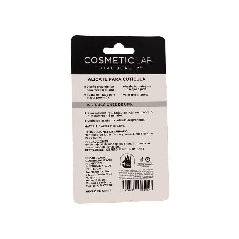 Alicate para uñas Cosmetic Lab Total Beauty punta inclinada