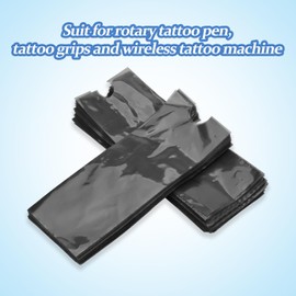 BAMTTOO 200pcs Tattoo Machine Covers with 4pcs Tattoo Grip Wrap and Tattoo Pen Holder Tattoo Grip Tape Set Tattoo Supplies (200pcs Black Tattoo Pen Bags)
