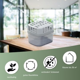 HaGa® Refill Pack for Dehumidifiers - Room Dehumidifier without Electricity for a Healthy Indoor Climate up to 36 m² - 2 x Refill Pack Granulate Cushions Made of Calcium Chloride