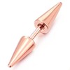Pair Rose gold Double Spike Stud Earrings in Stainless Steel