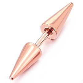 Pair Rose gold Double Spike Stud Earrings in Stainless Steel for Men and Women(CA)