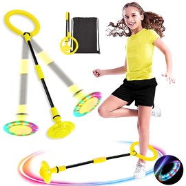 MEISHANG Swing Wheel with Light Wheel, Children's Flashing Jump Ring, Children's Flashing Jump Ring, Foot Gyro, Jumping Ball, Foldable
