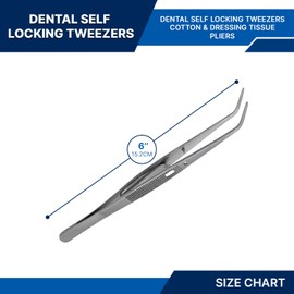 College Cotton Miriam Tweezer Self Locking Pliers Forceps Dental Surgical tools Stainless steel (1 Self-Locking tweezer)
