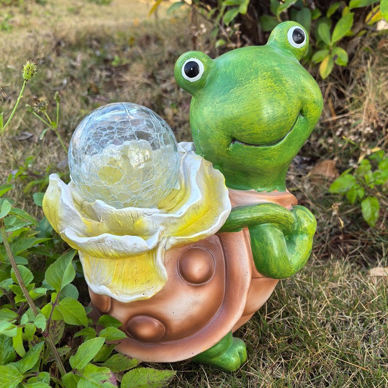 Maikall Rish Solar Garden Turtle Statue with LED Light Decorative