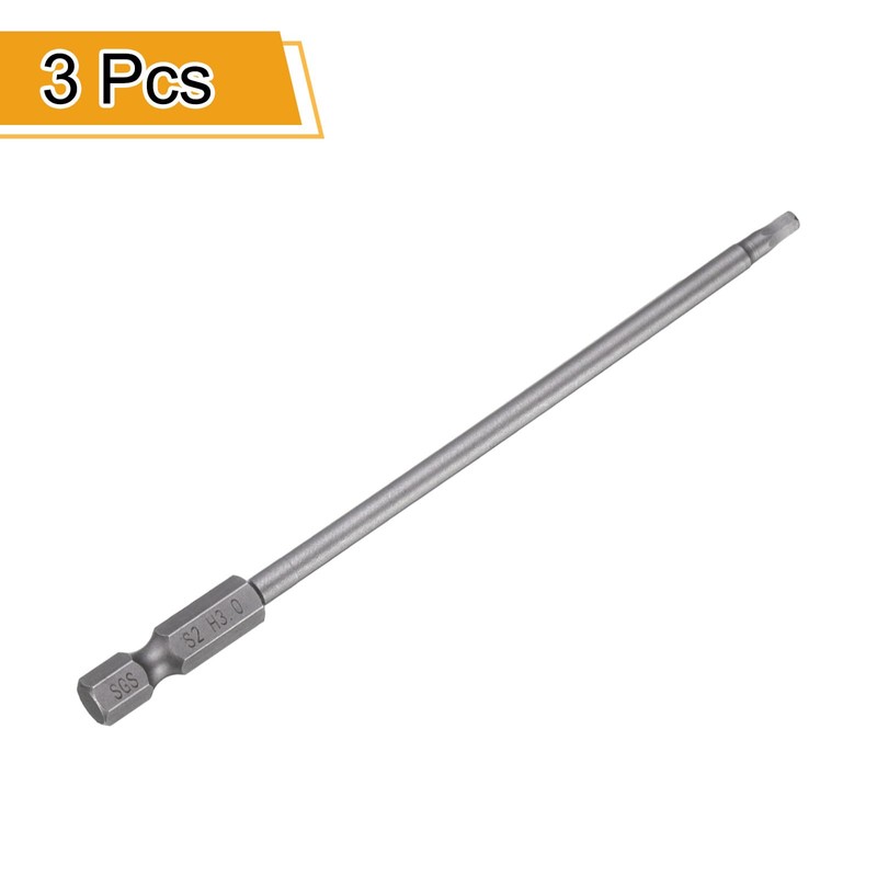 sourcing map 3pcs H3.0 Hex Head Drill Bit Wrench 3mm