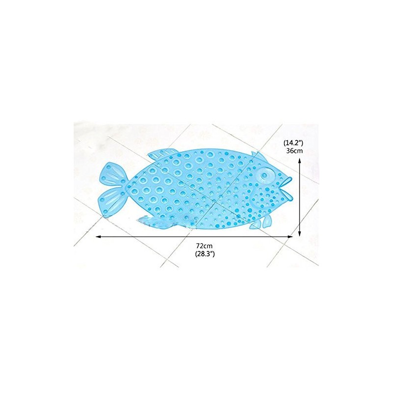 Itian Fish Bath Shower Mat with Non-Slip Suction Cup, Non-Slip