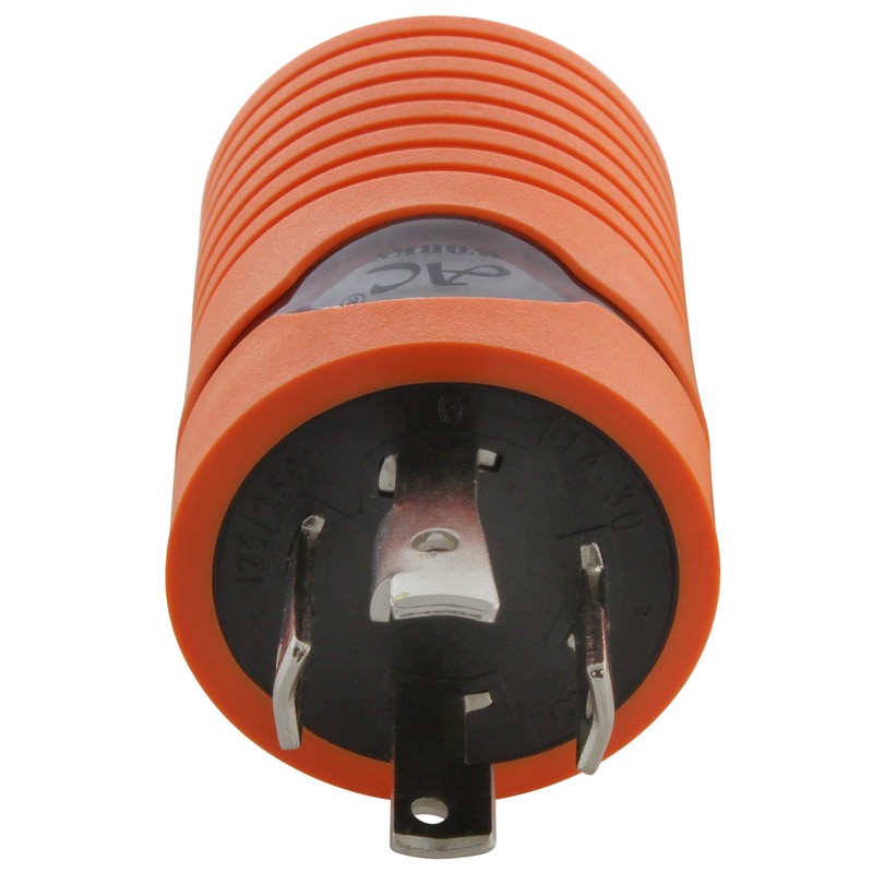 AC WORKS L14-30P 30Amp 4-Prong Locking Plug to NEMA 6-20R