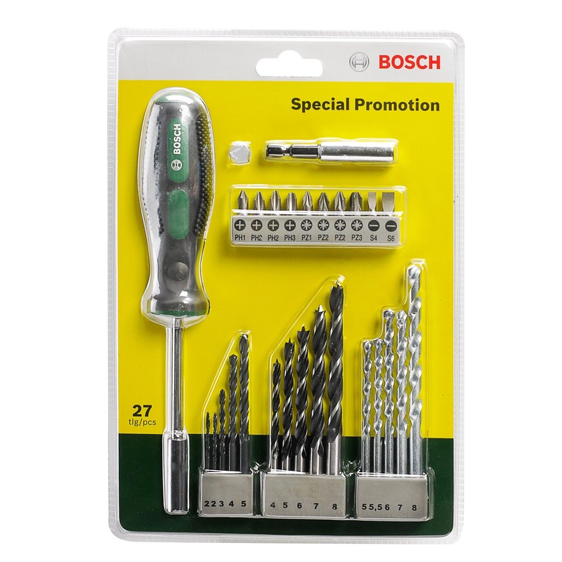 Bosch Promotion 2607017201 Drill Bit Set with Screwdriver