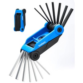 Kraftek 14PCS Folding Allen Wrenches Sets(Metric and SAE), Metric Hex Key Set 2mm, 2.5mm, 3mm, 4mm, 4.5mm, 5mm, 6mm, SAE Set 5/64”, 3/32”, 1/8”, 5/32”, 3/16”, 7/32”, 1/4"