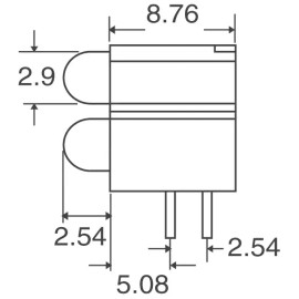 Dialight 5 PCS 5530122300F GREEN LED Circuit Board Indicator Domed Top 3mm Right Angle
