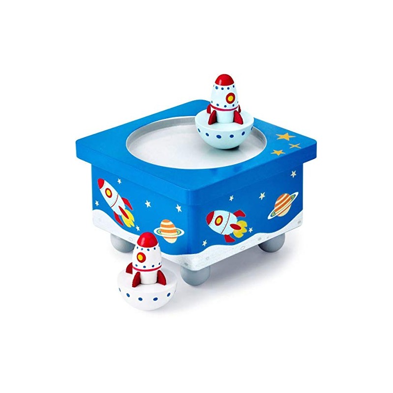 Mousehouse Gifts Rocket Wooden Music Box, Musical Toys, Early Development