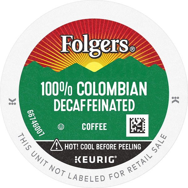 Folgers 100% Colombian Decaf Medium Roast Coffee, 12 K Cups for Keurig Coffee Makers